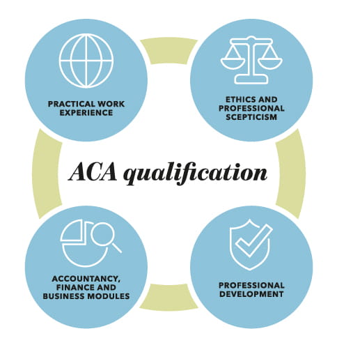 Infographic showing the elements of the ACA - knowledge, skills and experience
